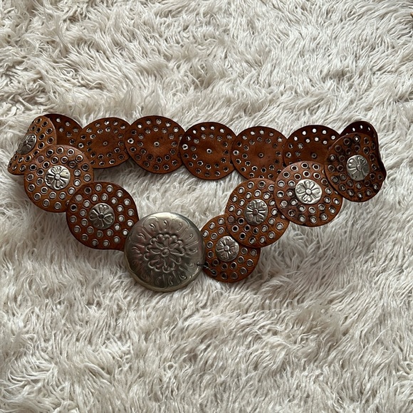 Concho Leather disks belt. - Picture 1 of 4